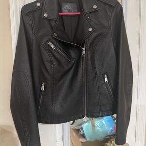 Levi Women's Black Faux Leather Moto Jacket